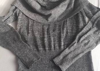 sweter golf Reserved M szary ze srebrną nitką