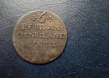 Stare monety 6 fenig 1705 Niemcy srebro