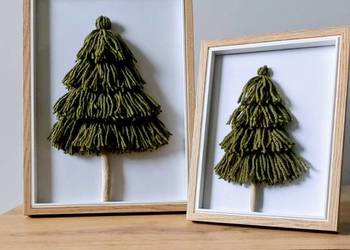 Choinki w ramce, obraz, świąteczna dekoracja