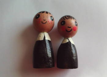 Jacek i Agatka - Drewniane figurki