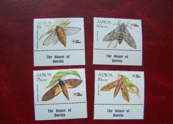 Samoa 1991 MNH Mi. 724/27 Fauna Owady Ćmy  a