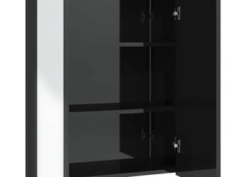 Szafka łazienkowa z lustrem 60x15x75 cm MDF czerń z połyskiem WM-331524