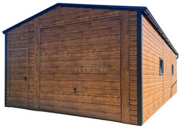 Garaż blaszany 5x6m brama uchylna drzwi 2x okno rynny TS1177