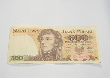 Stary banknot 500 złotych Kościuszko 1982 antyk