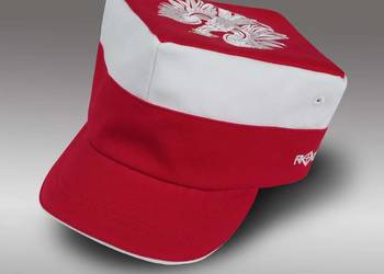 Nowa czapka Rogatywka biało czerwona z białym Orłem