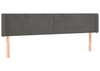 Zagłówek uszak ciemnoszary 183x16x78/88 cm aksamit WM-3118549