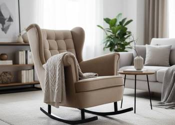 Fotel Uszak Skandynawski Krówkowy Na Płozach, Dostawa 0zł!