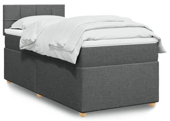 Łóżko kontynentalne z materacem ciemnoszara tkanina 80x200 cm WM-3286508