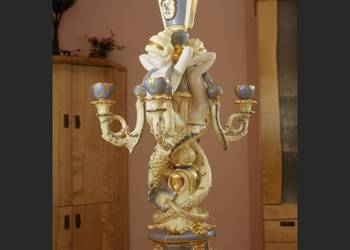 Świecznik gigant pałacowy z porcelany