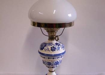 Lampa stołowa - nocna w stylu retro – elektryczna - drewno - mosiądz