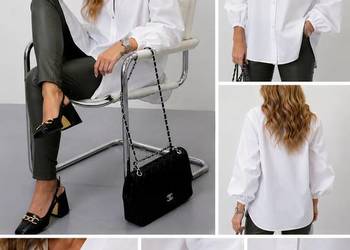Koszula damska biała bawełniana PARA MI bufki biust 116 cm