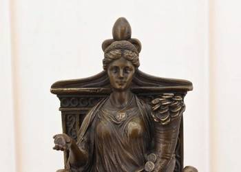 Fortuna Na Tronie - Bogini Bogactwa - Figura z Brązu - Pieniądze Kasa