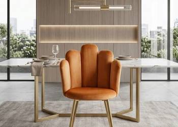 Miodowe Krzesło Tapicerowane Lydia, Wysyłka 24H