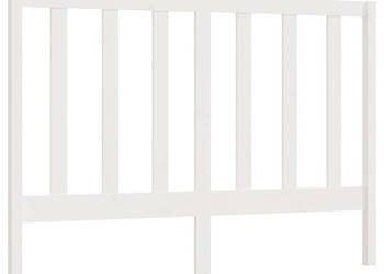 Wezgłowie łóżka białe 146x4x100 cm lite drewno sosnowe WM-817691