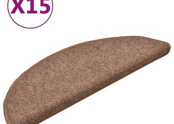 vidaXL Nakładki na schody, 15 szt., brązowe, 56x17x3 cm（SKU:322366）