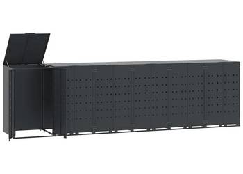 vidaXL Obudowa na 6 koszy na śmieci, antracytowa(SKU:3279986)