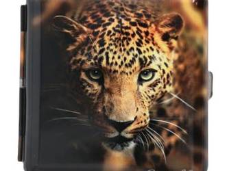 Papierośnica Metalowe Etui na Papierosy z Wzorem Pantery - Gentelo 9x9 cm