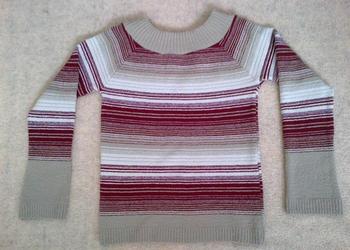 SWETER DAMSKI roz. 36 S BEŻ - BORDO ŚLICZNY!