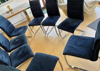 Ekskluzywny komplet 8 krzeseł  na płozach- jak Nowe