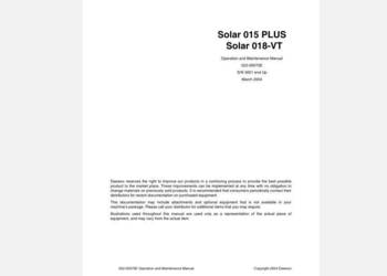 Daewoo Solar 015 PLUS, Solar 018-VT instrukcja obsługi DTR Daewoo Solar 015 PLUS, Solar 018-VT instrukcja obsługi DTR