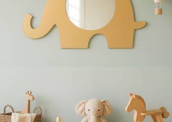 Lustro dekoracyjne ścienne dla dziecka w ramie mdf - SŁONIK