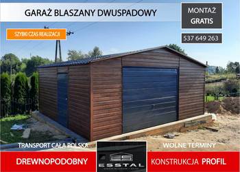 Garaż Blaszany |Blaszak |Garaże| Drewnopodobny | Orzech | - ESSTAL -