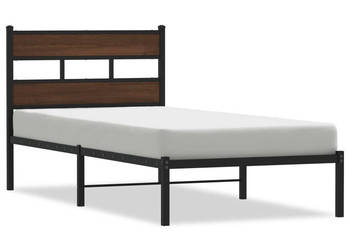 Łóżko z wezgłowiem bez materaca brązowy dąb 80x200 cm WM-4017142