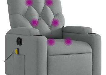 vidaXL Rozkładany fotel masujący, jasnoszary(SKU:372491)