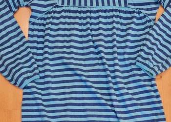 KOSZULA NOCNA rozm.M bawełna długa116 cm dł.rękaw paski nieb.stan idealny