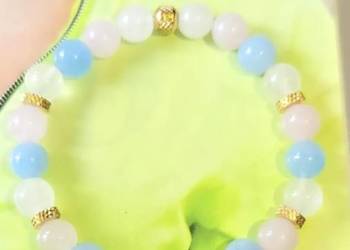 BRANSOLETKA RUNA BERKANO STAL 316L K.ZŁOTY KAMIEŃ UNIKAT NA WYMIAR