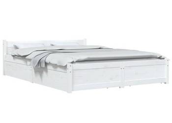 vidaXL Rama łóżka z szufladami, biała, 140x200 cm(SKU:3103560)