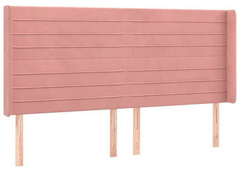 Zagłówek do łóżka z LED różowy 163x16x118/128 cm aksamit WM-3124247
