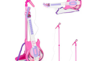 Zestaw gitara elektryczna mikrofon statyw dla dzieci mp3