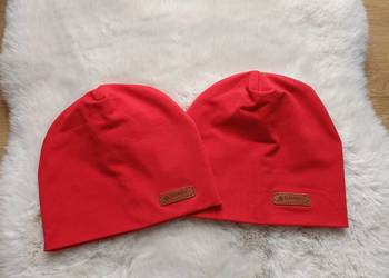 Przepiękne Czapki Dzianina czerwień
