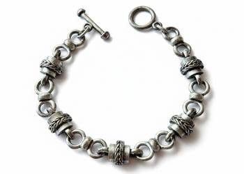 VINTAGE MĘSKA BRANSOLETKA BRUTALIZM MODERNIZM ROCK GRUNGE PEWTER LATA 60
