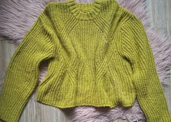 Neonowy zielony sweterek ciepły oversize zimowy jesienny Primark 38