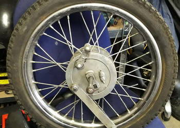 Koło 18" przód tył Jawa TS 350 175 CZ Cezet kompletne bęben piasta oś Barum