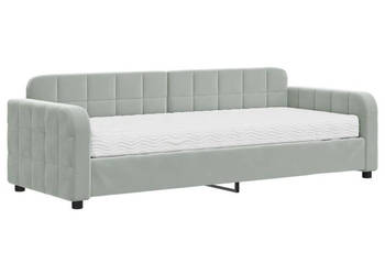 Sofa z materacem do spania jasnoszara aksamit 80x200 cm WM-3196898