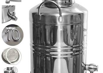 Beczułka beczka stal nierdzewna inox antałek bańka 10L z kranikiem 1/2 cala