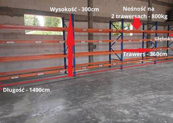 Regał paletowy H300x110cm trawers 360cm magazynowe przemysłowe hala