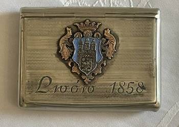 Tabakiera z herbem Lwowa – 1858 r.
