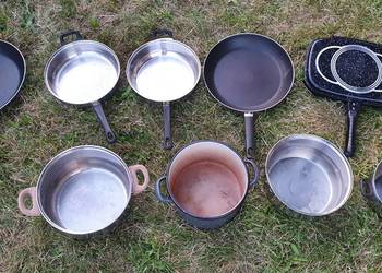 Patelnie 5szt garnki 4szt pokrywki