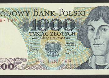 Polska 1000 złotych 1982 - Kopernik - HC - stan bankowy UNC