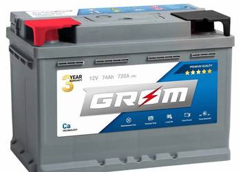 Akumulator GROM Premium 74Ah 720A EN DTR Lewy Plus