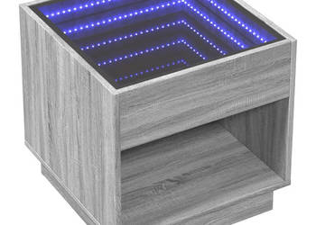 Stolik kawowy z LED Infinity szary dąb sonoma 50x50x50 cm WM-847656