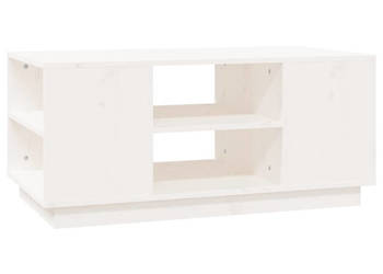 Stolik kawowy biały 90x49x405 cm lite drewno sosnowe WM-814400