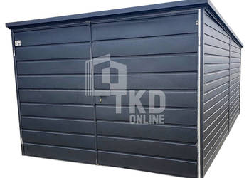 Garaż Blaszany 3x6 Brama Dwuskrzydłowa Antracyt TKD196