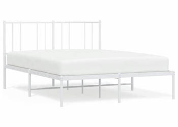 Łóżko Metalowe Białe Rama Łóżka Ze Stelażem Biała 140x190 cm WM-352529