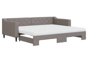 Sofa rozsuwana z materacami kolor taupe tkanina 90x200 cm WM-3197447