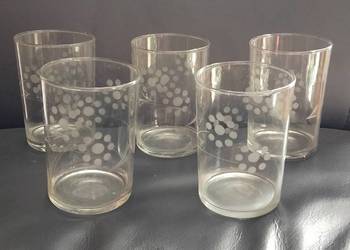 Szklanki Prl szkło rżnięte Szklanki Prl szkło rżnięte